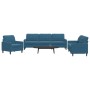 Juego de sofás con cojines 3 piezas terciopelo azul de , Sofás - Ref: Foro24-3278440, Precio: 768,68 €, Descuento: %