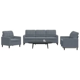 Juego de sofás con cojines 3 piezas terciopelo gris oscuro de , Sofás - Ref: Foro24-3278352, Precio: 609,46 €, Descuento: %