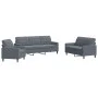 Juego de sofás con cojines 3 piezas terciopelo gris oscuro de , Sofás - Ref: Foro24-3278352, Precio: 609,46 €, Descuento: %