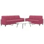 Juego de sofás con cojines 2 piezas terciopelo rojo tinto de , Sofás - Ref: Foro24-3278475, Precio: 508,24 €, Descuento: %