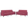 Juego de sofás con cojines 2 piezas terciopelo rojo tinto de , Sofás - Ref: Foro24-3278475, Precio: 516,88 €, Descuento: %