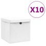 Cajas de almacenaje con tapas 10 uds blanco 28x28x28 cm de vidaXL, Cestas para almacenaje - Ref: Foro24-325210, Precio: 64,19...