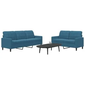 Juego de sofás con cojines 2 piezas terciopelo azul de , Sofás - Ref: Foro24-3278400, Precio: 545,98 €, Descuento: %