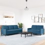 Juego de sofás con cojines 2 piezas terciopelo azul de , Sofás - Ref: Foro24-3278400, Precio: 556,50 €, Descuento: %