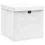 Cajas de almacenaje con tapas 10 uds blanco 28x28x28 cm de vidaXL, Cestas para almacenaje - Ref: Foro24-325210, Precio: 64,19...