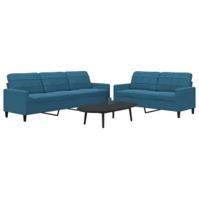 Juego de sofás con cojines 2 piezas terciopelo azul de , Sofás - Ref: Foro24-3278480, Precio: 599,12 €, Descuento: %