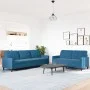 Zweiteiliges Sofaset mit blauen Samtkissen. von , Sofas - Ref: Foro24-3278480, Preis: 599,12 €, Rabatt: %