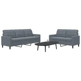 Juego de sofás con cojines 2 piezas terciopelo gris oscuro de , Sofás - Ref: Foro24-3278392, Precio: 468,79 €, Descuento: %