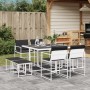 Juego de comedor de jardín 9 pzas con cojines textilene blanco de , Conjuntos de jardín - Ref: Foro24-3295113, Precio: 342,44...