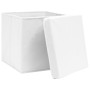 Cajas de almacenaje con tapas 10 uds blanco 28x28x28 cm de vidaXL, Cestas para almacenaje - Ref: Foro24-325210, Precio: 64,19...