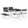 Juego de comedor de jardín 9 pzas con cojines textilene blanco de , Conjuntos de jardín - Ref: Foro24-3295113, Precio: 342,44...