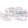 Juego de comedor de jardín 9 pzas con cojines textilene blanco de , Conjuntos de jardín - Ref: Foro24-3295113, Precio: 342,44...