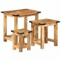 Mesas apilables 3 piezas madera maciza de mango rugosa de , Mesas auxiliares - Ref: Foro24-358502, Precio: 87,91 €, Descuento: %