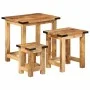 Mesas apilables 3 piezas madera maciza de mango rugosa de , Mesas auxiliares - Ref: Foro24-358502, Precio: 86,47 €, Descuento: %