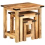 Mesas apilables 3 piezas madera maciza de mango rugosa de , Mesas auxiliares - Ref: Foro24-358502, Precio: 87,91 €, Descuento: %