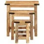 Mesas apilables 3 piezas madera maciza de mango rugosa de , Mesas auxiliares - Ref: Foro24-358502, Precio: 86,47 €, Descuento: %