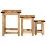 Mesas apilables 3 piezas madera maciza de mango rugosa de , Mesas auxiliares - Ref: Foro24-358502, Precio: 87,91 €, Descuento: %