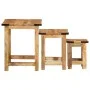 Mesas apilables 3 piezas madera maciza de mango rugosa de , Mesas auxiliares - Ref: Foro24-358502, Precio: 86,47 €, Descuento: %