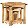 Mesas apilables 3 piezas madera maciza de mango rugosa de , Mesas auxiliares - Ref: Foro24-358502, Precio: 86,47 €, Descuento: %