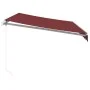 Toldo retráctil manual color burdeos 350x250 cm de , Toldos - Ref: Foro24-3215226, Precio: 459,34 €, Descuento: %