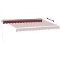 Toldo retráctil manual color burdeos 350x250 cm de , Toldos - Ref: Foro24-3215226, Precio: 459,34 €, Descuento: %