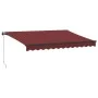 Toldo retráctil manual con luces LED burdeos 350x250 cm de , Toldos - Ref: Foro24-3215337, Precio: 290,91 €, Descuento: %