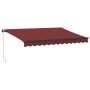 Toldo retráctil manual con luces LED burdeos 350x250 cm de , Toldos - Ref: Foro24-3215337, Precio: 267,92 €, Descuento: %
