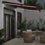 Toldo retráctil manual con luces LED burdeos 350x250 cm de , Toldos - Ref: Foro24-3215337, Precio: 267,92 €, Descuento: %