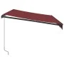 Toldo retráctil manual con luces LED burdeos 350x250 cm de , Toldos - Ref: Foro24-3215337, Precio: 290,91 €, Descuento: %