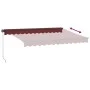 Toldo retráctil manual con luces LED burdeos 350x250 cm de , Toldos - Ref: Foro24-3215337, Precio: 290,91 €, Descuento: %