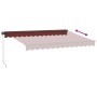 Toldo retráctil manual con luces LED burdeos 350x250 cm de , Toldos - Ref: Foro24-3215337, Precio: 267,92 €, Descuento: %