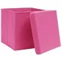 Cajas de almacenamiento con tapas 10 uds 28x28x28 cm rosa de vidaXL, Cestas para almacenaje - Ref: Foro24-325206, Precio: 53,...