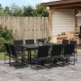 Juego de comedor de jardín 11 piezas textileno negro de , Conjuntos de jardín - Ref: Foro24-3295124, Precio: 452,71 €, Descue...