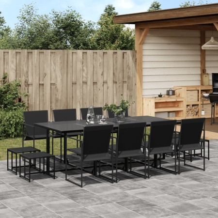 Juego de comedor de jardín 13 piezas textileno negro de , Conjuntos de jardín - Ref: Foro24-3295130, Precio: 545,18 €, Descue...