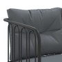 Sofá de jardín con cojines forma de L acero y textileno negro de , Sofás de exterior - Ref: Foro24-4008108, Precio: 270,44 €,...