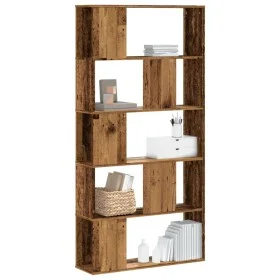 Librería 5 niveles madera color envejecido 80,5x23,5x162,5 cm de , Librerías y estanterías - Ref: Foro24-852778, Precio: 68,9...
