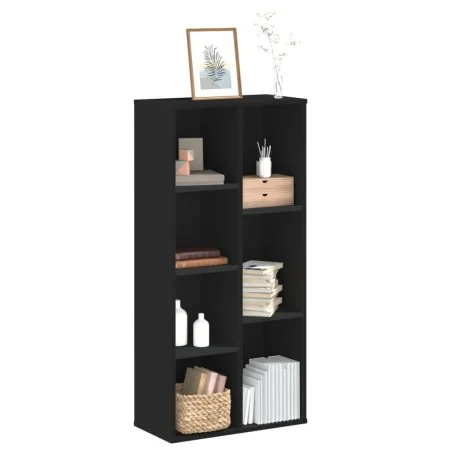 Estantería de madera de ingeniería negra 50x25x105 cm de , Librerías y estanterías - Ref: Foro24-852790, Precio: 59,83 €, Des...