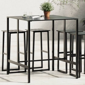 Mesa alta de bar acero recubrimiento polvo negro 100x100x110 cm de , Mesas de jardín - Ref: Foro24-4009269, Precio: 192,72 €,...
