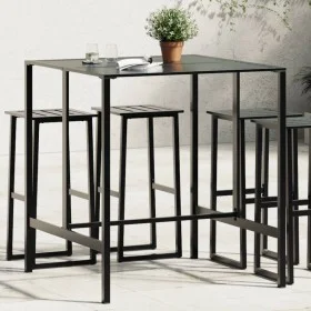 Mesa alta de bar acero recubrimiento polvo negro 100x100x110 cm de , Mesas de jardín - Ref: Foro24-4009269, Precio: 170,04 €,...