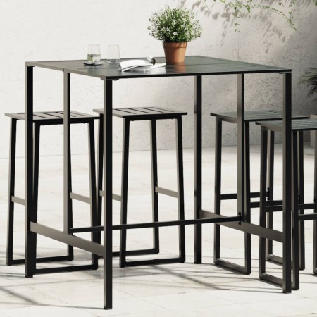Mesa alta de bar acero recubrimiento polvo negro 100x100x110 cm de , Mesas de jardín - Ref: Foro24-4009269, Precio: 192,72 €,...