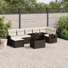 Set sofás de jardín 8 piezas y cojines ratán sintético marrón de , Conjuntos de jardín - Ref: Foro24-3274993, Precio: 561,67 ...