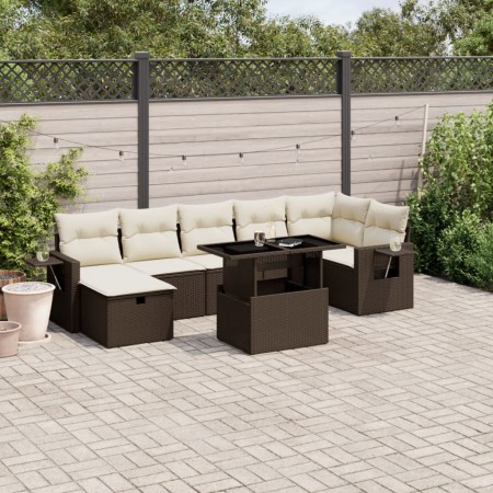 Set sofás de jardín 8 piezas y cojines ratán sintético marrón de , Conjuntos de jardín - Ref: Foro24-3274993, Precio: 571,64 ...