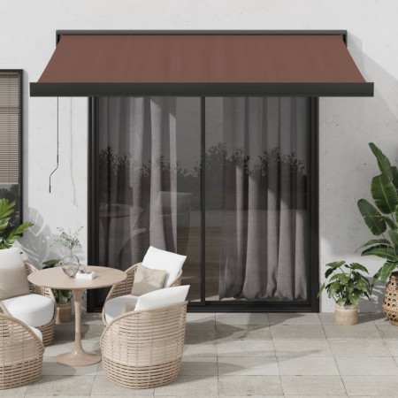 Toldo retráctil manual marrón 300x250 cm de , Toldos - Ref: Foro24-3215723, Precio: 422,87 €, Descuento: %