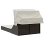 Tumbona doble con capota y cojines ratán sintético marrón by , Loungers - Ref: Foro24-368638, Price: 268,79 €, Discount: %