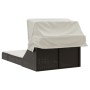 Tumbona doble con capota y cojines ratán sintético marrón de , Tumbonas - Ref: Foro24-368638, Precio: 268,49 €, Descuento: %