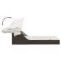 Tumbona doble con capota y cojines ratán sintético marrón by , Loungers - Ref: Foro24-368638, Price: 268,79 €, Discount: %