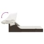 Tumbona doble con capota y cojines ratán sintético marrón de , Tumbonas - Ref: Foro24-368638, Precio: 268,49 €, Descuento: %