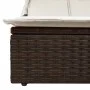Tumbona doble con capota y cojines ratán sintético marrón by , Loungers - Ref: Foro24-368638, Price: 268,79 €, Discount: %