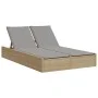 Doppel-Liegestuhl mit beigen Kunststoff-Rattan-Kissen. von , Liegen - Ref: Foro24-368631, Preis: 278,58 €, Rabatt: %