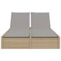 Doppel-Liegestuhl mit beigen Kunststoff-Rattan-Kissen. von , Liegen - Ref: Foro24-368631, Preis: 278,58 €, Rabatt: %